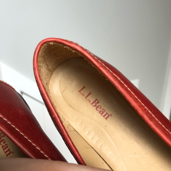 L.L. Bean Red Leather Flats - Picture 4 of 4